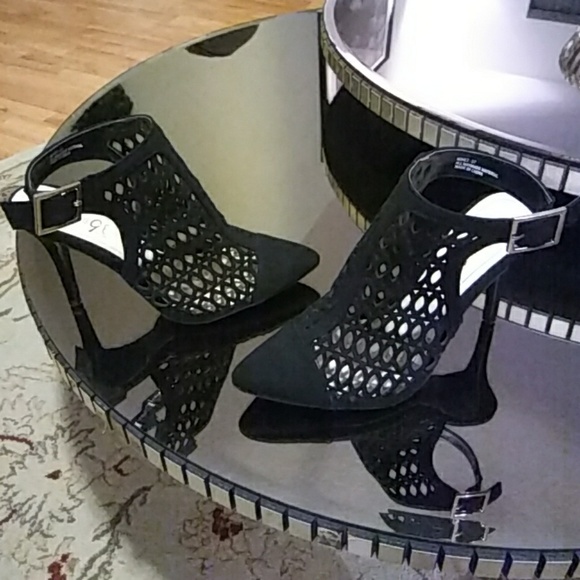 🌹 Black Stiletto Heels 👠 Open Slingback 🌹 - Picture 1 of 6